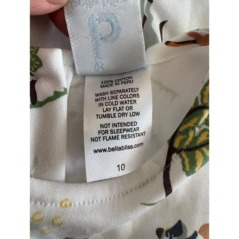 Bella Bliss Girls size 10 cotton long sleeve horse equestrian print dress Ruffle